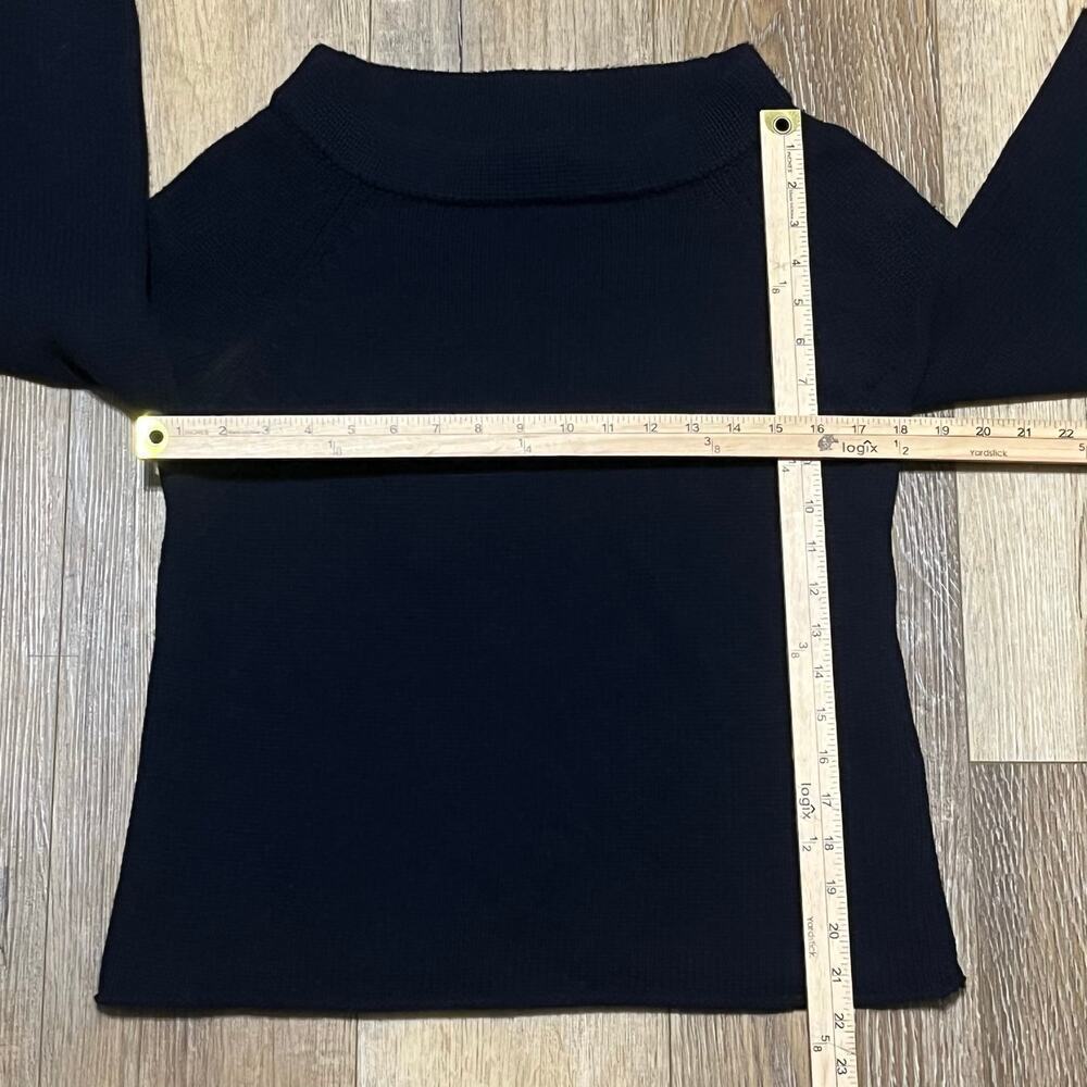 J Crew Cashmere Wool Blend Boat Neck Sweater Black S Minimalist Classic City - Picture 6 of 6